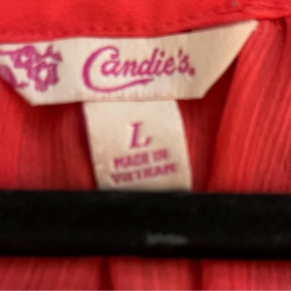 Candies- Sweet oversized blouse in a beautiful bright coral color, Size Large - Picture 3 of 14